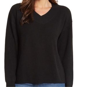 Nine-West Anthracite Black V-Neck Pull Over Sweater X-Small NWT